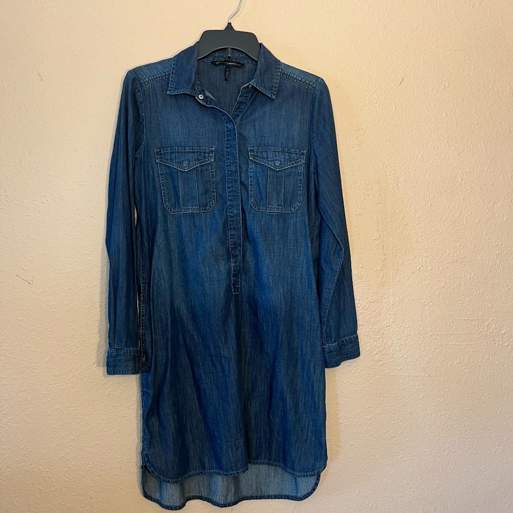White House Black Market blue denim dress in size 6
